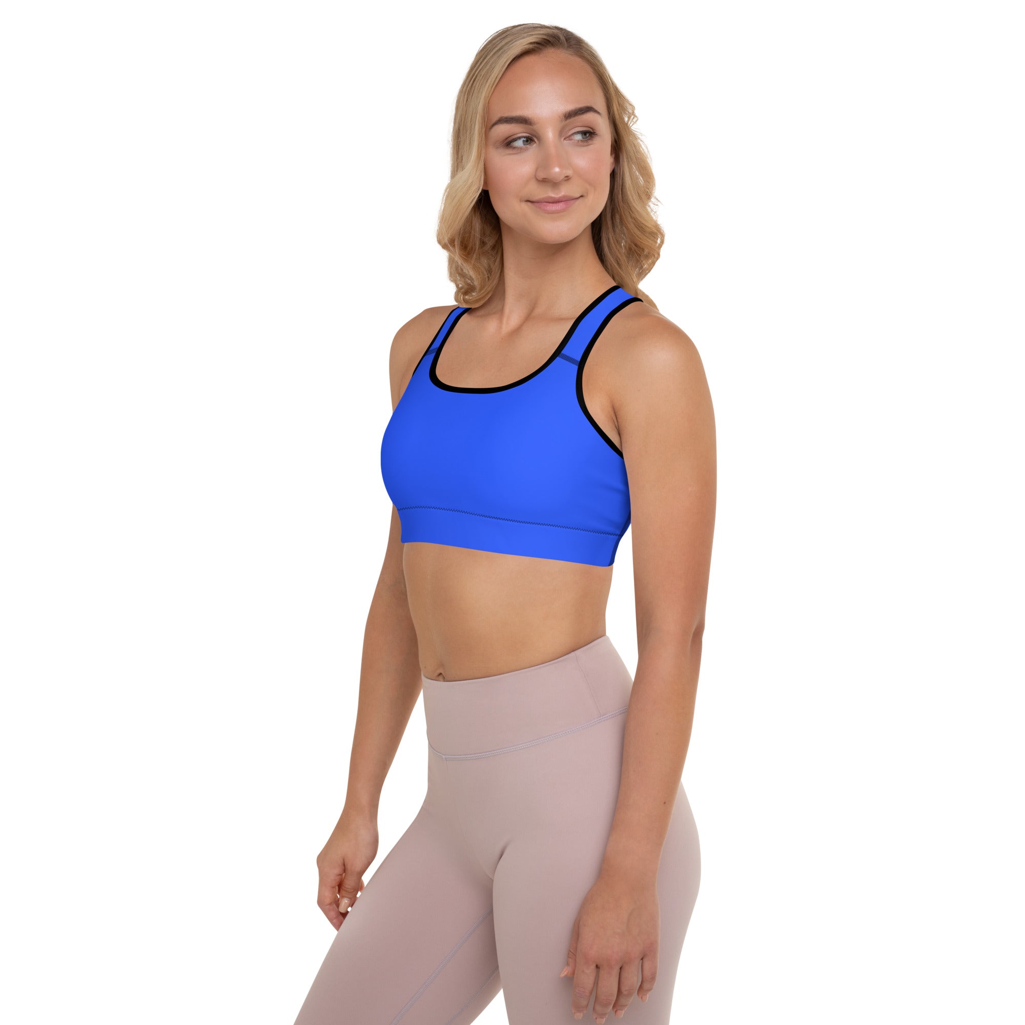 MKV Racerback Sports Bra in Neon Blue
